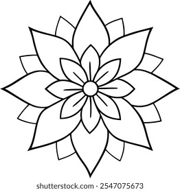 Single flower doodles drawing vector illustration. Spring flower outline set including a rose, sunflower daisy, hibiscus, peony, camellia, morning glory, etc.