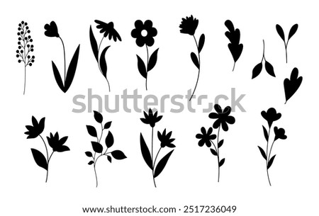 Single flower doodles drawing vector illustration.