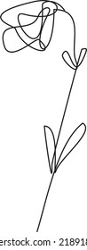Single flower elements made with one line drawing, simple and beautiful make your design more aesthetic