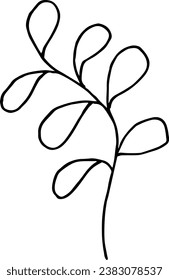 Single flower, hand-drawn. Botanical illustration. Vector design 