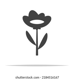 Single Flower Icon Transparent Vector Isolated