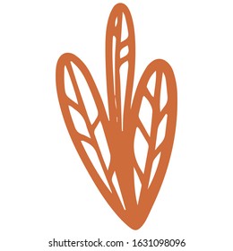 single flower, leaf, plant, twig. Vector. doodle. Isolated on a white background. for design, cards, invitation