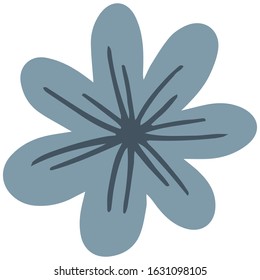 single flower, leaf, plant, twig. Vector. doodle. Isolated on a white background. for design, cards, invitation