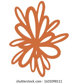 single flower, leaf, plant, twig. Vector. doodle. Isolated on a white background. for design, cards, invitation