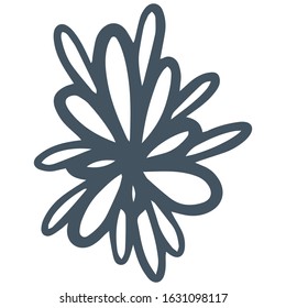 single flower, leaf, plant, twig. Vector. doodle. Isolated on a white background. for design, cards, invitation