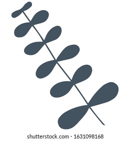 single flower, leaf, plant, twig. Vector. doodle. Isolated on a white background. for design, cards, invitation