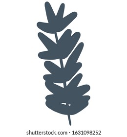 single flower, leaf, plant, twig. Vector. doodle. Isolated on a white background. for design, cards, invitation