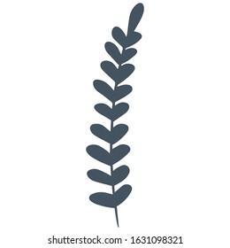 single flower, leaf, plant, twig. Vector. doodle. Isolated on a white background. for design, cards, invitation