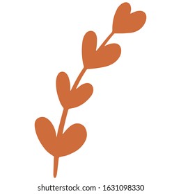 single flower, leaf, plant, twig. Vector. doodle. Isolated on a white background. for design, cards, invitation