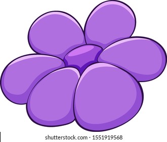Single flower in purple color illustration