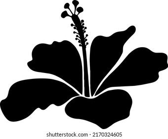 Single flower silhouette vector illustration