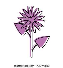 single flower with stem and leaves  icon image 