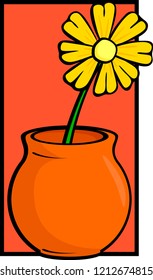 single flower in terracotta vase