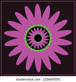 Single flower vector or illustration art isolated on a dark background for spring wallpaper