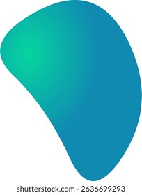 a single, flowing blue and green abstract shape with a smooth, organic form