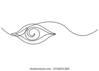 Ilustração mínima de um olho místico com uma íris em espiral