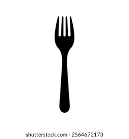 Single fork silhouette vector icon design a white background