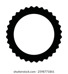 Single frame. Single circular empty editable frame. Customizable frame vector illustration.