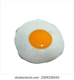 Single fried egg vector illustration isolated without background