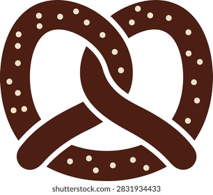 A single, front-view, isolated pretzel illustration with even lighting and neutral mood, ideal for food-related content and menu design.
