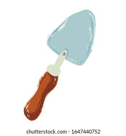 Single garden shovel. Vector. doodle clipart. Isolated on a white background. For design, cards, invitation, decoration, stickers