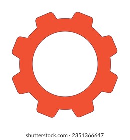 Single gear flat line color isolated vector object. Mechanical cogwheel. Cog technology. Editable clip art image on white background. Simple outline cartoon spot illustration for web design