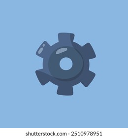 single gear in flat vector design.