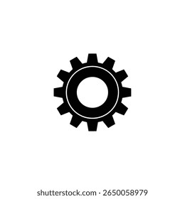 Single gear illustration features cogs, a key symbol in engineering and design, set against a transparent backdrop. Isolated gear.