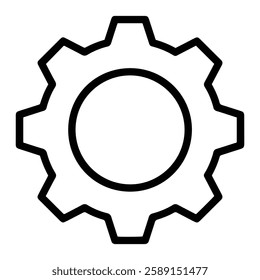 Single Gear Motion Icon Showing Mechanical Rotation and Industrial Engineering Process