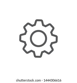 Single gear outline icon, settings button