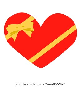 Single gift box with ribbon and bow. Vector illustration for birthday, Christmas, Valentine’s Day, anniversaries, weddings, and celebrations. Perfect for decoration, greeting cards, and festive design