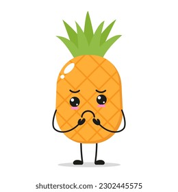 Single gloomy Pineapple Fruit Vector Illustration