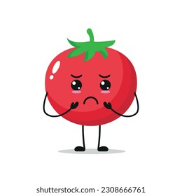 Ilustración de un solo vector vegetal de tomate lúgubre