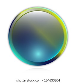 A single glossy blue and green button with room for text or an icon. Eps 10 Vector.