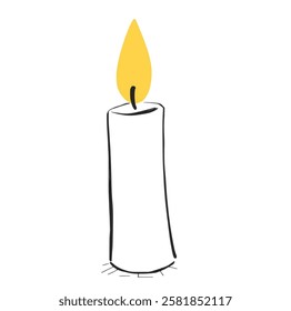 A single glowing yellow candle, symbolizing hope and remembrance. Ideal for awareness campaigns, vigils, and memorial graphics.