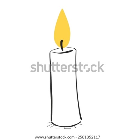 A single glowing yellow candle, symbolizing hope and remembrance. Ideal for awareness campaigns, vigils, and memorial graphics.