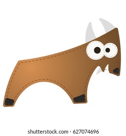 Single Goat sewing needlework look like. Editable eps10 Vector. Transparent background illustration.
