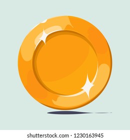 Single gold coin in a flat minimal vector style art
