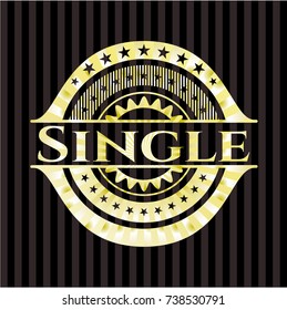 Single gold shiny badge