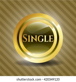 Single gold shiny emblem