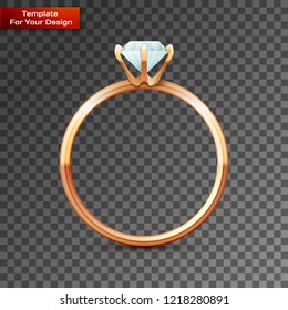 Single gold wedding diamond ring