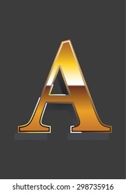 A single golden letters of alphabet