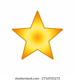 Único ícone de estrela dourada com brilho de gradiente suave, isolado no fundo branco, adequado para classificação, prêmio, realização, qualidade e conceito de sucesso.