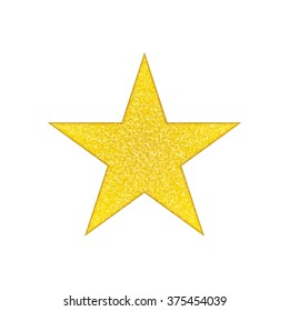 Single golden star shine on white background. Vector gold star. Gold star eps