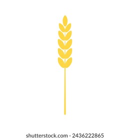 Single Golden Wheat Ear Icon. Vector illustration. EPS 10.