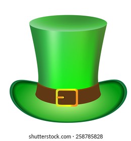 Single green cylinder leprechaun. Vector.