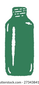 Single Green Essential Oil Bottle Watercolor Vector