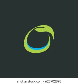 single green leaf design logo vector
