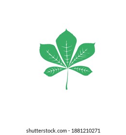 
Einzel-Grün-с-Blatt einzeln auf weißem Hintergrund, Vektorgrafik-Symbol. Handgezogene Blätter.