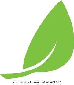 Single green leaf representing eco-friendly concept - stock vector